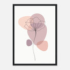 Black frame - Minimalist Poppy Flower Art Print - Jerin