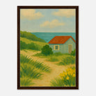 Dark wood frame 50x70 cm 20x28″ - Coastal Beach Shack Canvas Wall Art - Play By Print