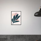 # all-groups - Midnight Leaf & Blush Shapes Modern Abstract Wall Art - Jerin