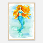 Wood frame - Ocean Beauty – Mermaid Watercolour Art Print 🧜♀️🌊 - Play By Print