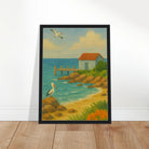 # all-groups - Seaside Jetty – Coastal Pelican Canvas Wall Art - Play By Print