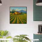 # all-groups - “Golden Rows” | Tuscany Vineyard Landscape Print - Play By Print