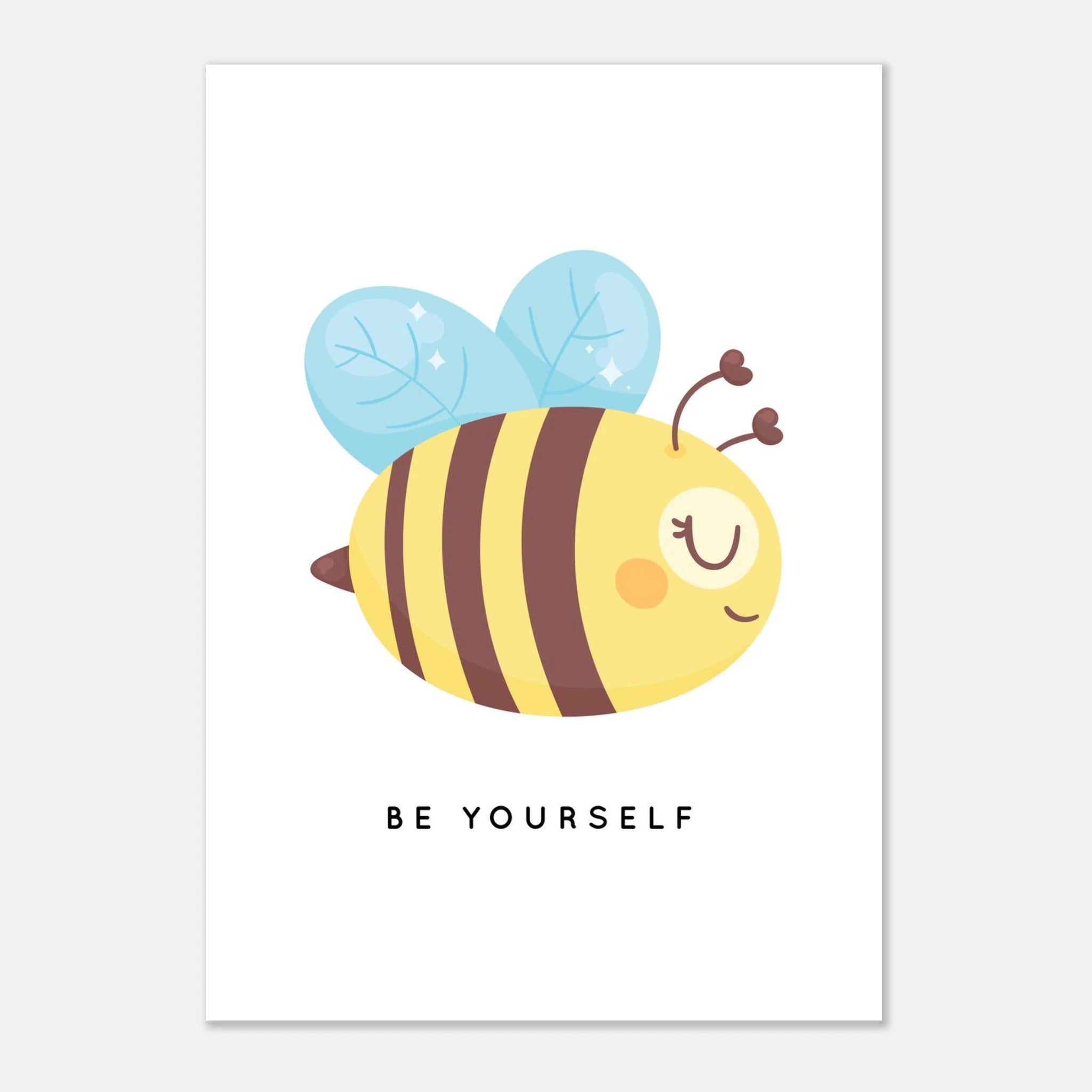 Unframed - Be Yourself Bee Poster | Positive Quote Wall Art for Kids - Elena