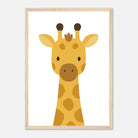 Wood frame - Giraffe – Minimalist Animal Art Print | Safari Nursery or Kids' Room Poster - Play By Print