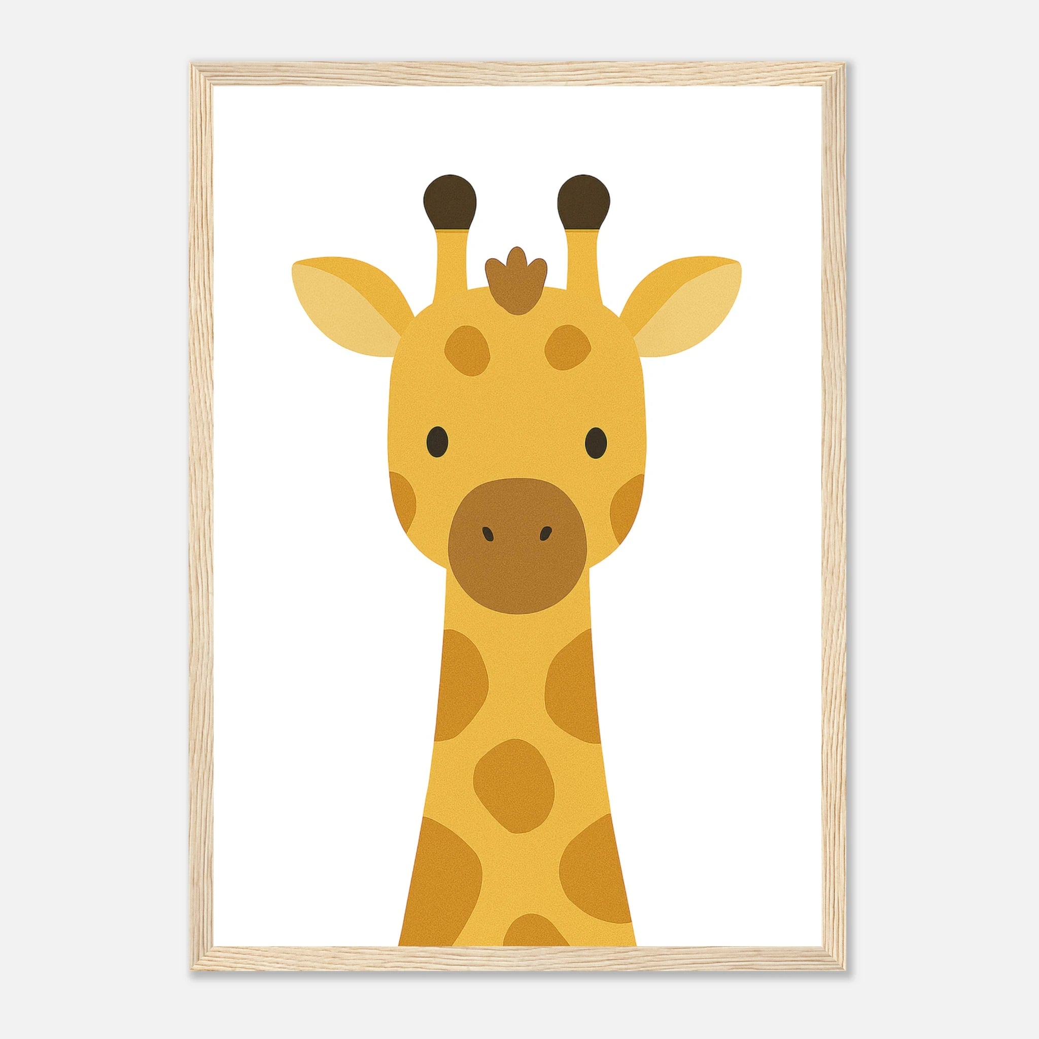 Wood frame - Giraffe – Minimalist Animal Art Print | Safari Nursery or Kids' Room Poster - Play By Print