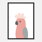 Black frame - Galah – Minimalist Australian Bird Art Print | Pink Cockatoo Poster for Nursery or Classroom - Play By Print