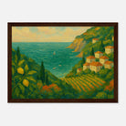 Dark wood frame 21x29.7 cm 8x12" - “Lemon Coast Daydream” | Amalfi-Inspired Coastal - Play By Print