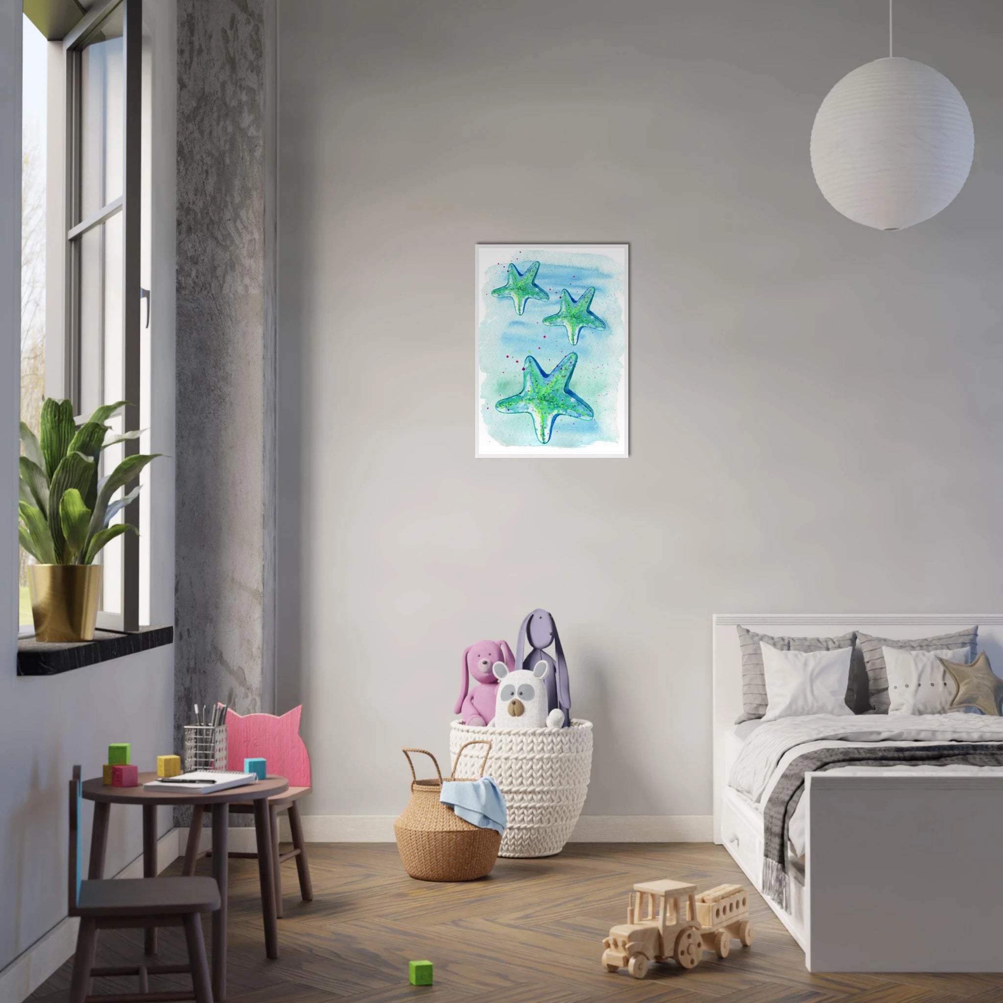 # all-groups - Tide Treasures – Watercolour Starfish Art Print 🌟🩵 - Play By Print