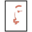 Black frame - Bare Expression – Minimalist Abstract Face Print in Terracotta - Daisy