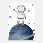 Unframed - Watercolour Astronaut Standing on Planet Wall Art - Olga