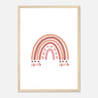 Wood frame - Boho Pink Rainbow Wall Art - Jerin