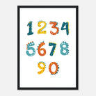 Black frame - Dinosaur Numbers Poster | 0–9 Counting Print for Kids - CDT