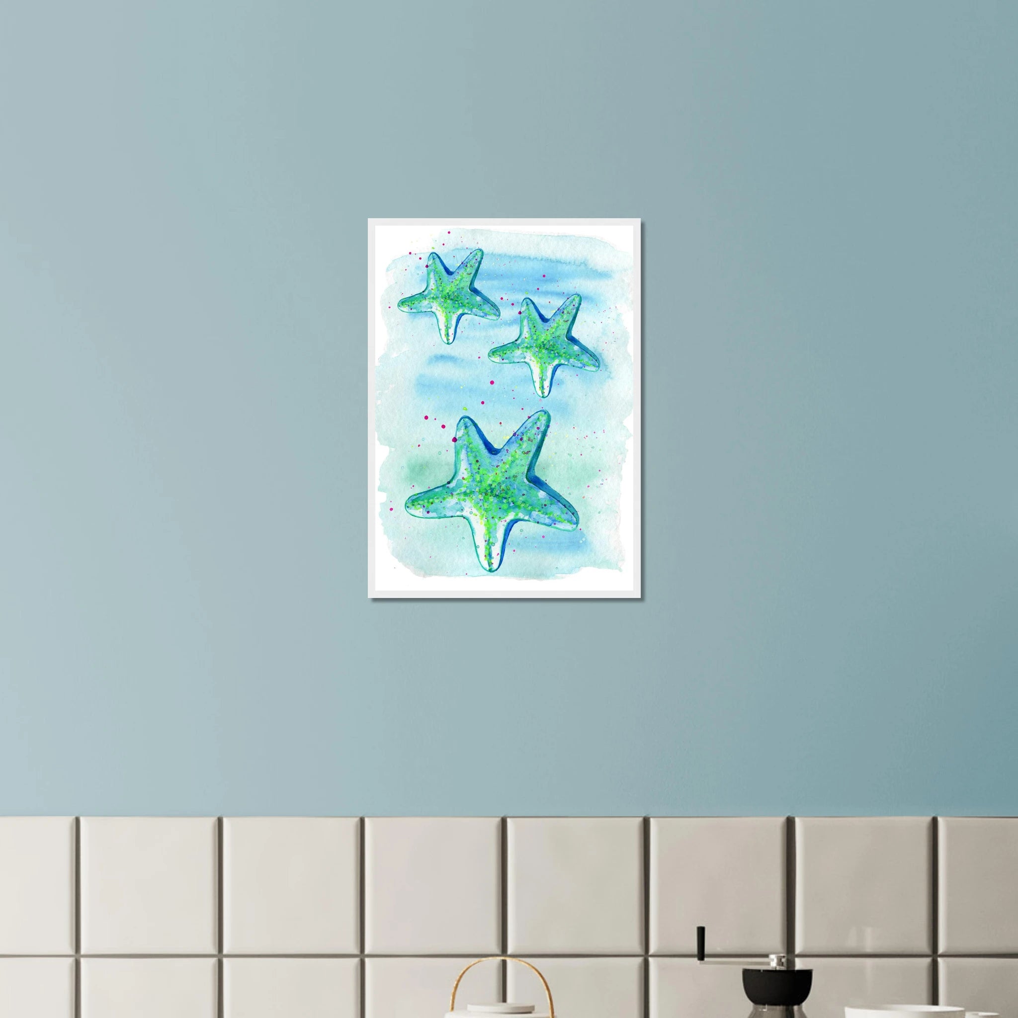 # all-groups - Tide Treasures – Watercolour Starfish Art Print 🌟🩵 - Play By Print
