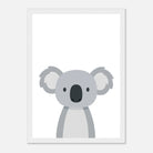 White frame - Koala – Minimalist Australian Animal Art Print | Calming Nursery & Playroom Wall Poster - Play By Print