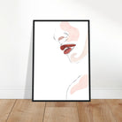 # all-groups - Bite Me – Minimal Lips & Cherry Line Art Print - Play By Print