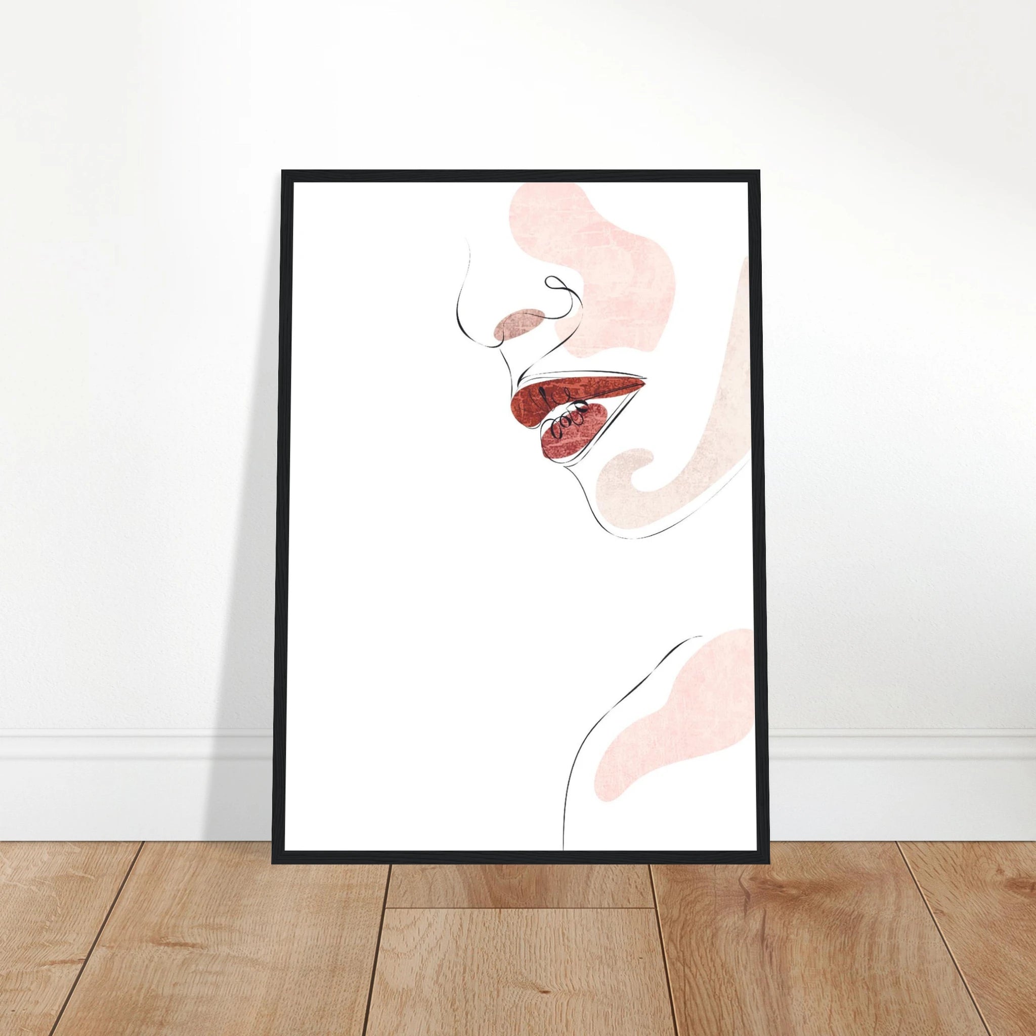 # all-groups - Bite Me – Minimal Lips & Cherry Line Art Print - Play By Print