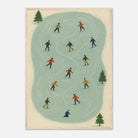 Wood frame A2 (42 x 59.4 cm) - Winter Ice Skating Print | Whimsical Folk Art Style - Play By Print