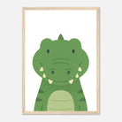 Wood frame - Crocodile – Minimalist Jungle Animal Art Print - Play By Print