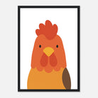 Black frame - Rooster – Minimalist Farm Animal Art Print - Play By Print