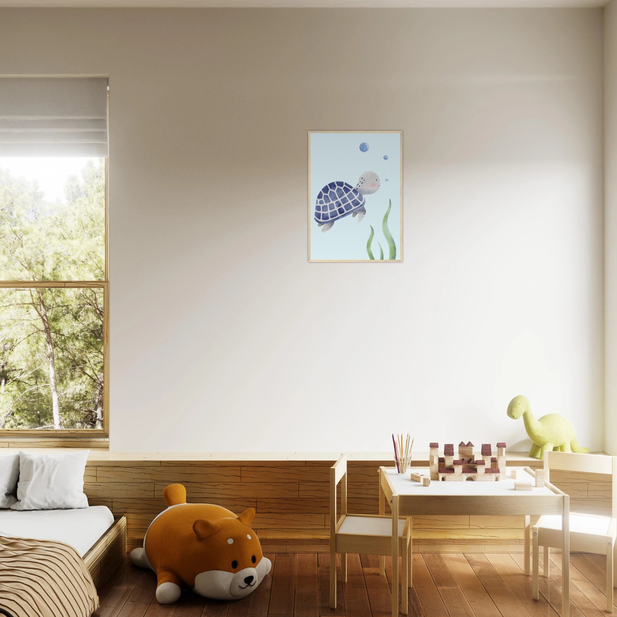 # all-groups - Blue Sea Turtle Nursery Print | Watercolour Ocean Animal Wall Art for Kids - Iris
