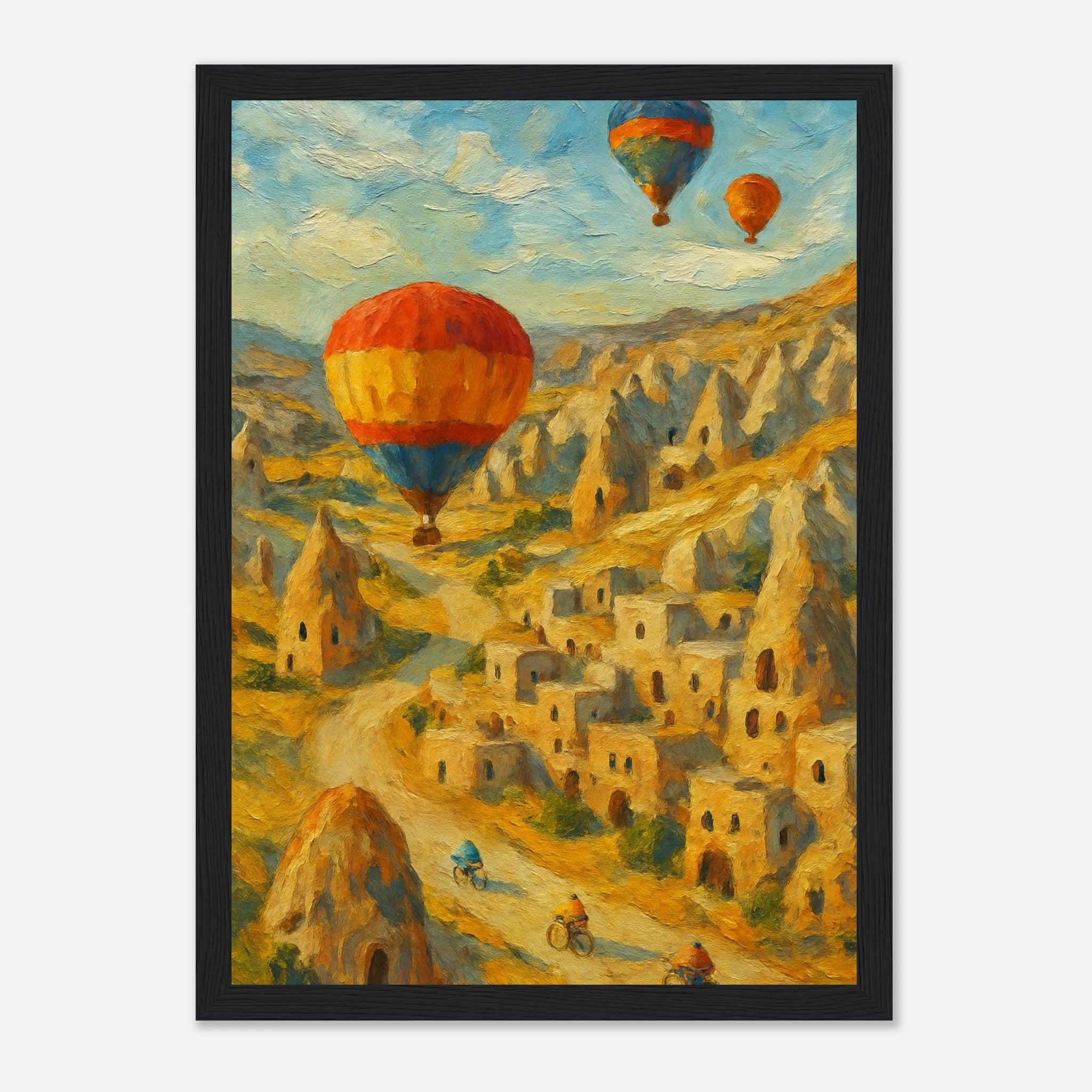 Black frame 21x29.7 cm 8x12" - "Drifting Over Cappadocia" Print | Turkish Landscape Wall Art - Play By Print