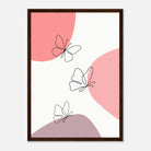 Dark wood frame - Minimalist Butterflies Art Print - Jerin