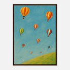 Dark wood frame A2 (42 x 59.4 cm) - Up and Away Hot Air Balloon Wall Art | Whimsical Nursery or Playroom Print - Play By Print