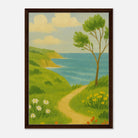 Dark wood frame 50x70 cm 20x28″ - Windy Coastal Walking Path Canvas Wall Art - Play By Print