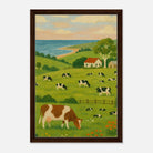 Dark wood frame 40x60 cm 16x24″ - Coastal Dairy Farm – Country Landscape Canvas Wall Art - Play By Print