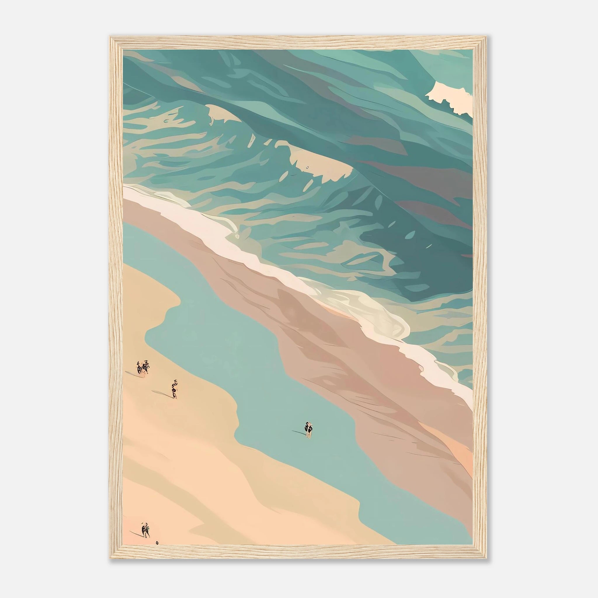 Wood frame - Coastal Horizon Abstract Costal Art | Centre Panel - Play By Print