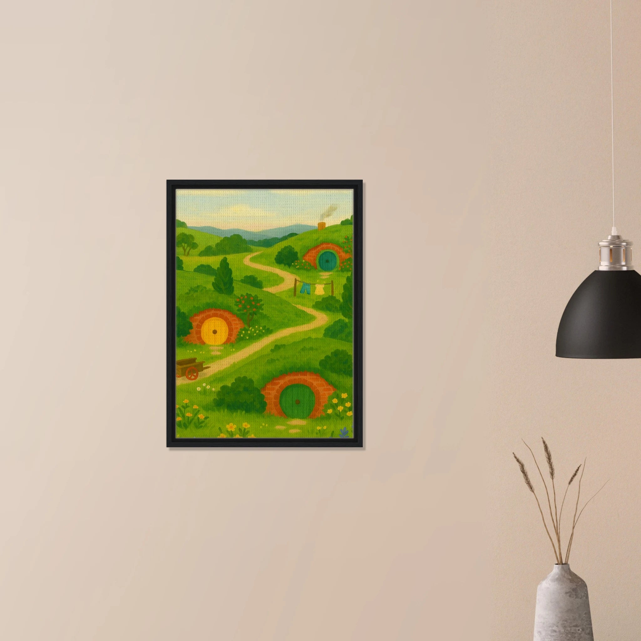 - Hillside Hobbiton – New Zealand Hobbit Movie Set Canvas Wall Art - Play By Print