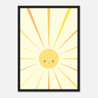 Black frame - Sunshine Rays Nursery Print | Happy Yellow Sun Wall Art by Iris - Iris