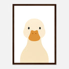 Dark wood frame - Duck – Minimalist Farm Animal Art Print | Nursery or Educational Wall Poster - Play By Print