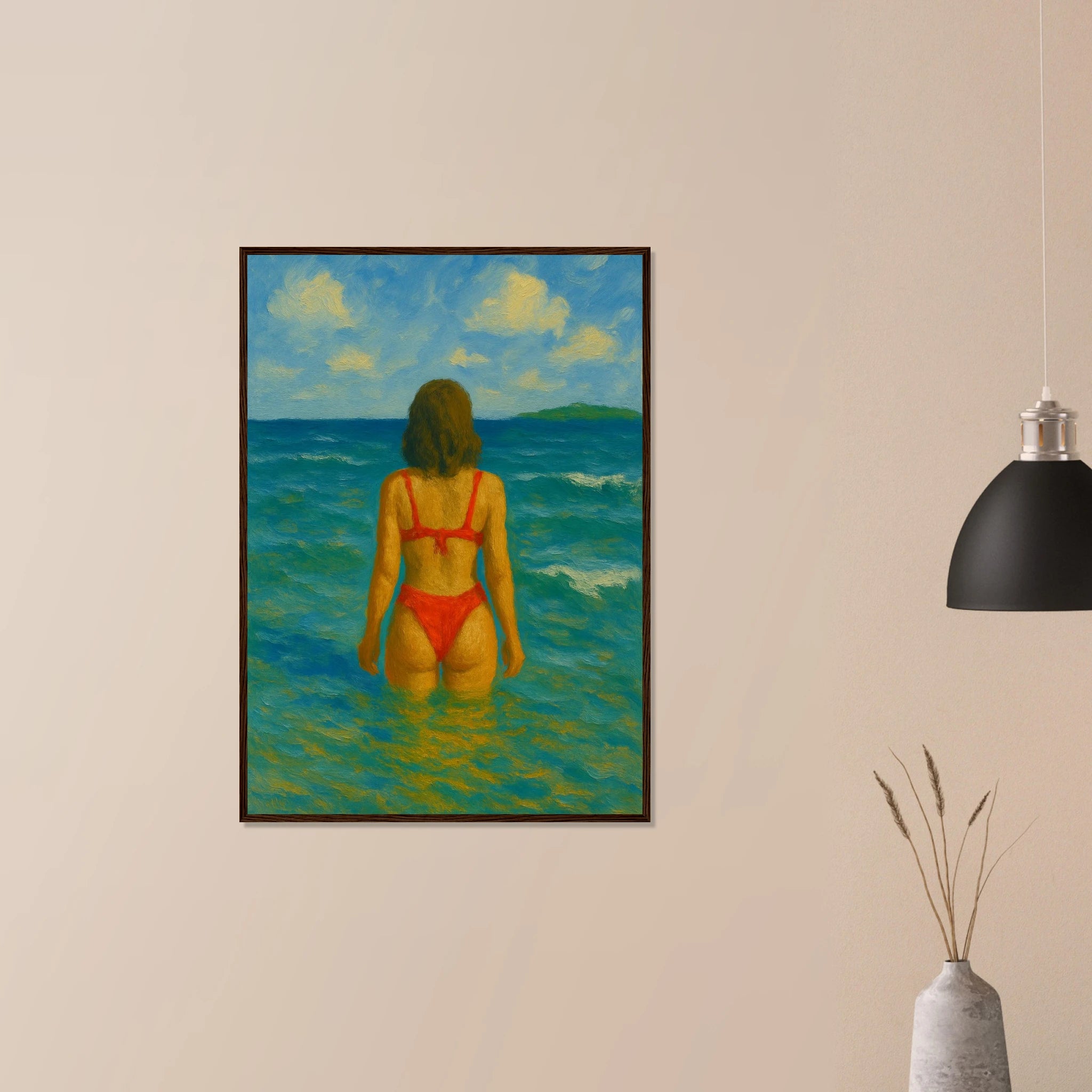 # all-groups - Back to the Horizon | Red Bikini Coastal Wall Art - Play By Print