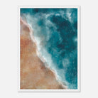 White frame - Stormy Shoreline – Moody Coastal Watercolour Art Print - Daisy