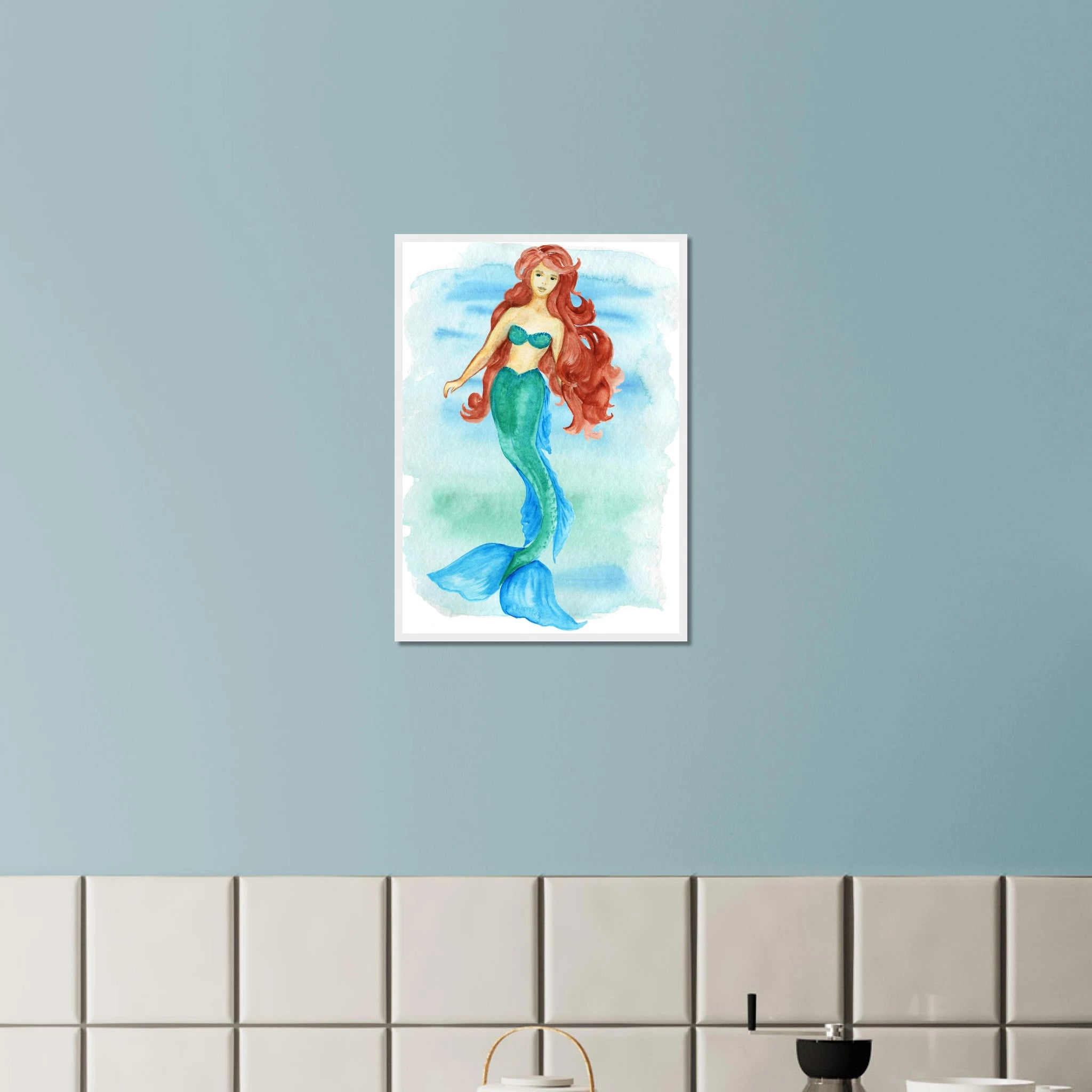 # all-groups - Grace of the Sea – Red-Haired Mermaid Art Print 🐚🧜♀️ - Play By Print