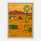 Wood frame 50x70 cm 20x28″ - Outback Windmill Landscape Canvas Wall Art - Play By Print