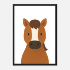 Black frame - Horse Nursery Print – Farm Animal Wall Art for Kids - Play By Print