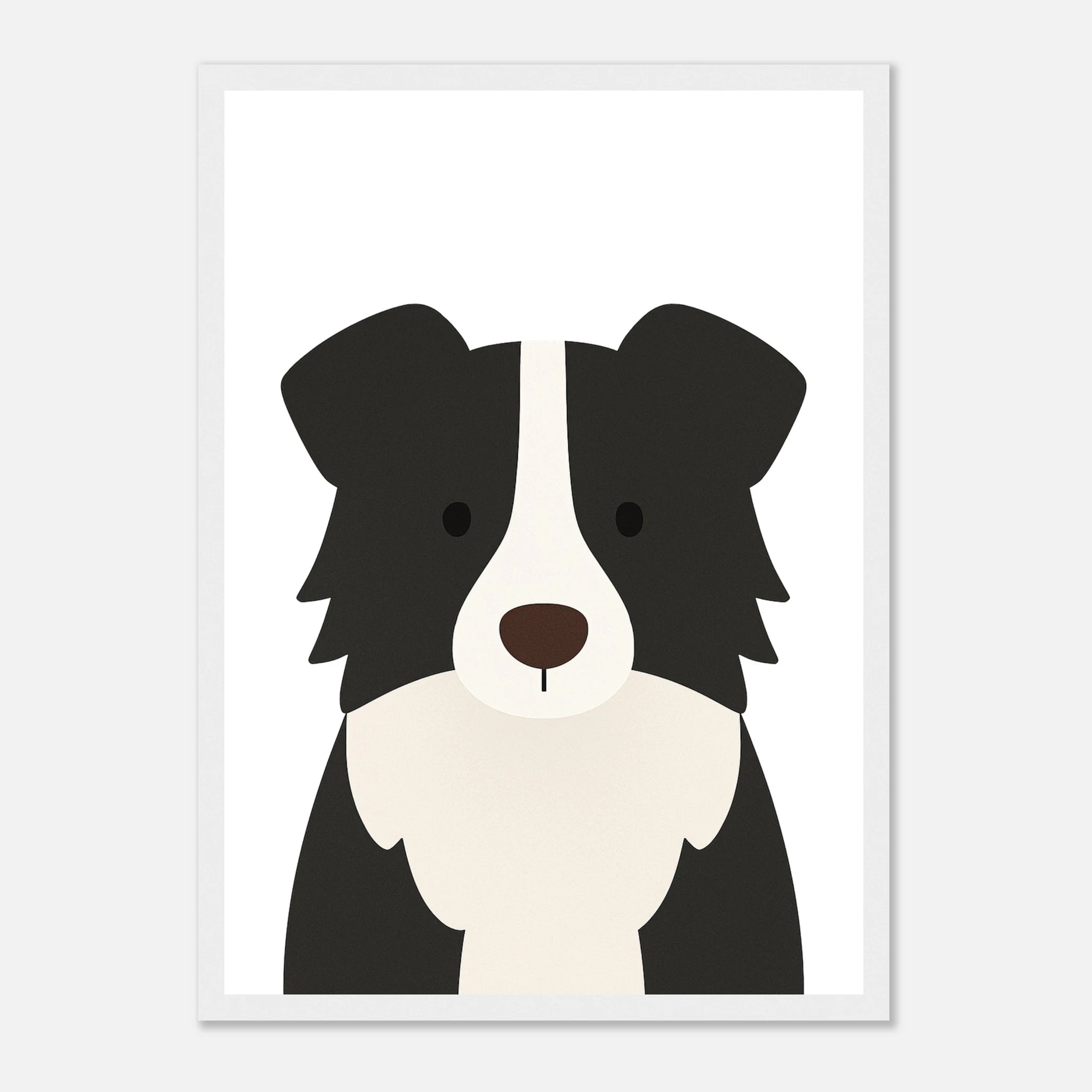 White frame - Border Collie – Minimalist Dog Art Print | Modern Nursery or Pet Decor Poster - Play By Print