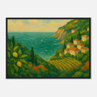 Black frame A2 (42 x 59.4 cm) - “Lemon Coast Daydream” | Amalfi-Inspired Coastal - Play By Print