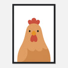 Black frame - Chicken Nursery Print – Farm Animal Wall Art for Kids - Play By Print