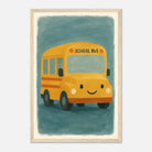 Wood frame 30x45 cm 12x18″ - Happy School Bus – Whimsical Nursery Art Print - Play By Print
