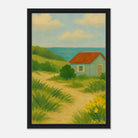 Black frame 40x60 cm 16x24″ - Coastal Beach Shack Canvas Wall Art - Play By Print
