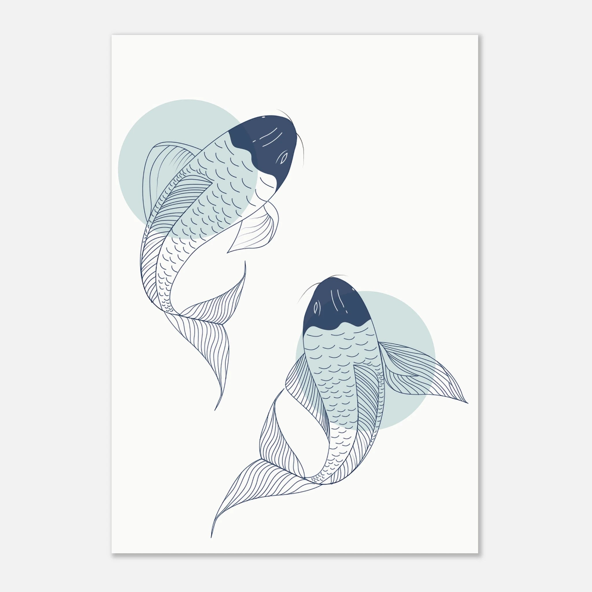 Unframed - Minimalist Koi Fish Art Print - Jerin