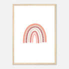 Wood frame - Blush Minimalist Rainbow Wall Art - Jerin
