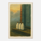 Wood frame 60x90 cm 24x36″ - Milk Bottles at Dawn – Gouache Still Life Art Print - Play By Print