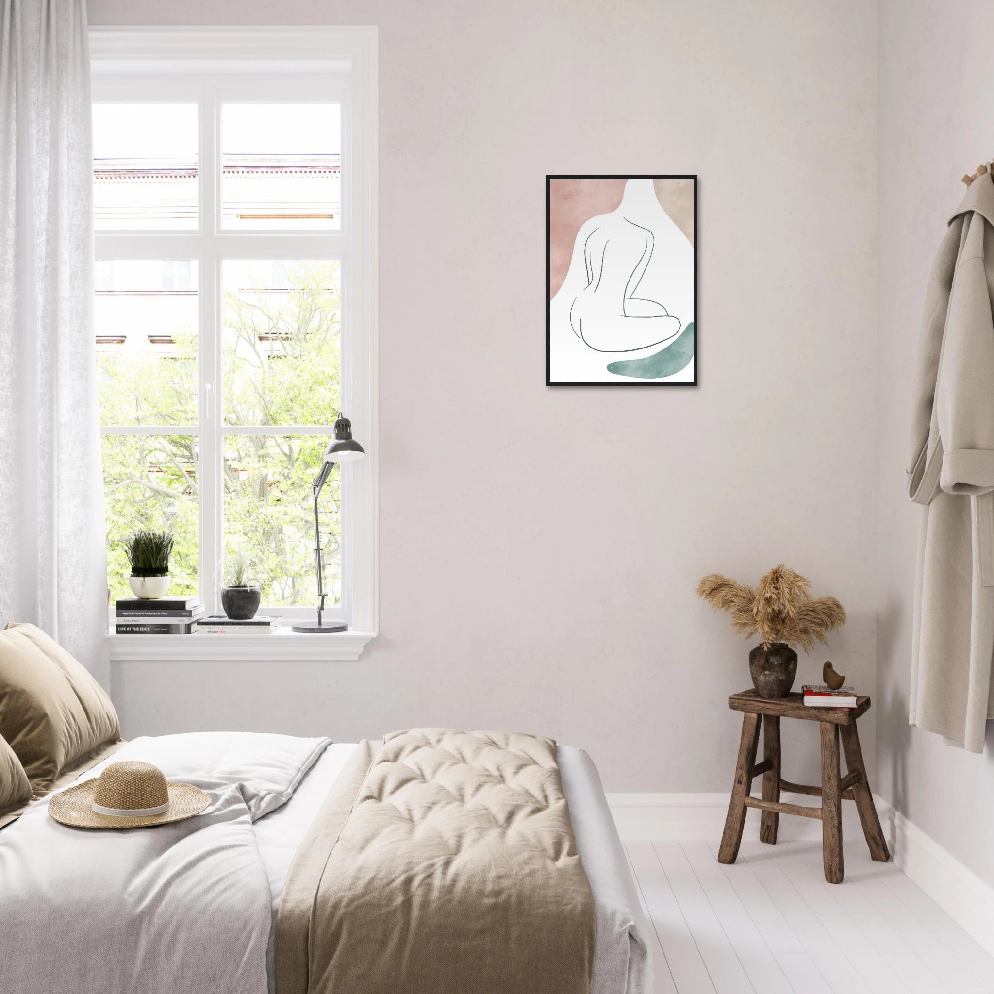 # all-groups - Minimalist Nude Wall Art | Boho Line Drawing in Soft Earth Tones - Iris