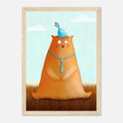 Wood frame A4 (21x29.7 cm 8x12") - Bear and Bird Nursery Print | Whimsical Animal Wall Art for Kids’ Rooms - Iris