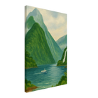 Canvas 40x60 cm 16x24″ - Milford Sound Serenity – New Zealand Fiord Canvas Wall Art - Play By Print
