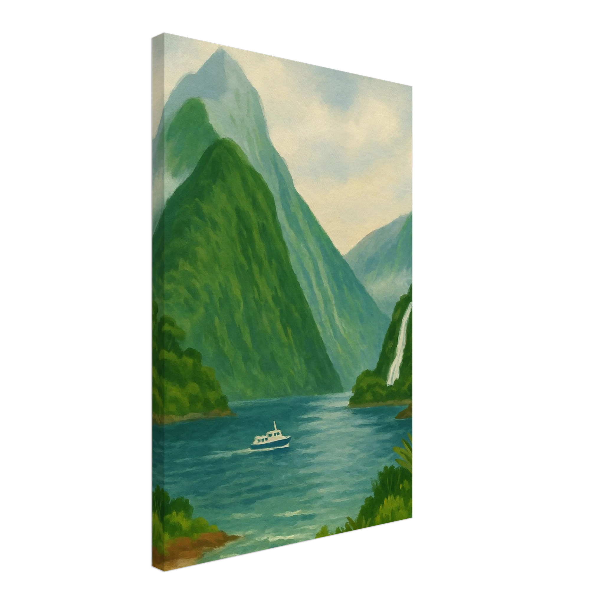 Canvas 40x60 cm 16x24″ - Milford Sound Serenity – New Zealand Fiord Canvas Wall Art - Play By Print